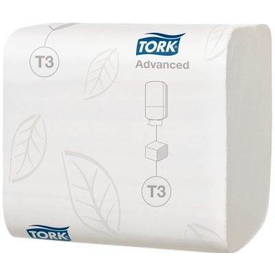Biały papier toaletowy w składce Tork Folded